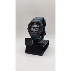 Casio Men’s Black and Teal Digital Sport Watch with Grey Dial - WS-1400H-3AVCF